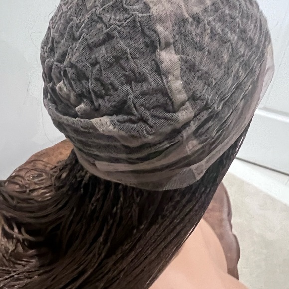 28" Full Lace Knotless box braid Hand Braided color 1 Black - Picture 4 of 4